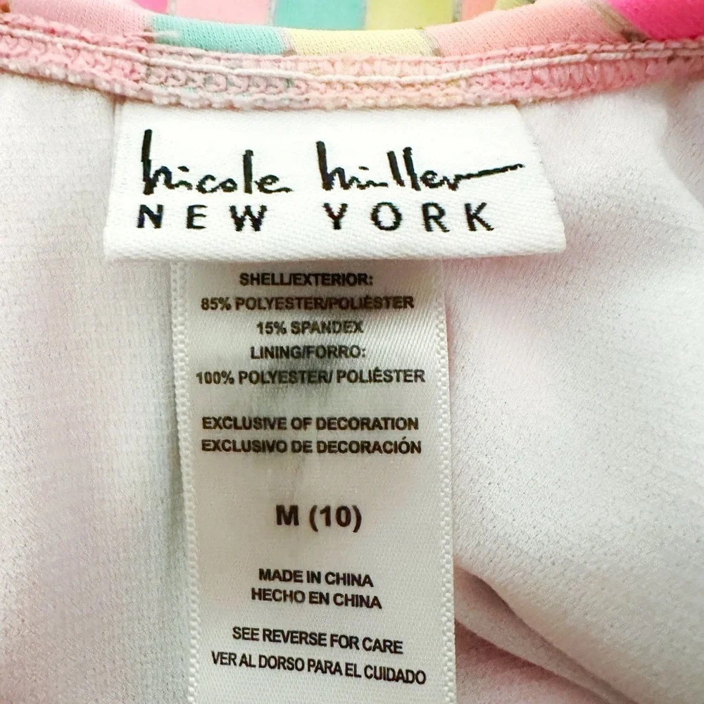 Nicole Miller | Striped Pom Pom One Piece Swimsuit (M)